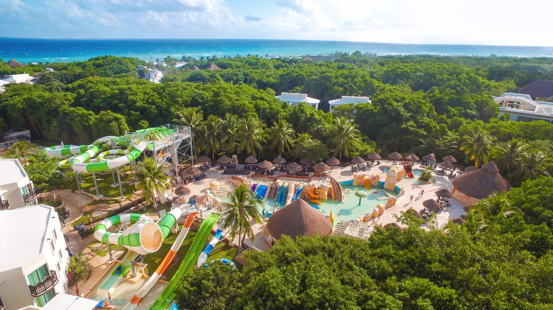Aerial view of the 29-slide aquapark