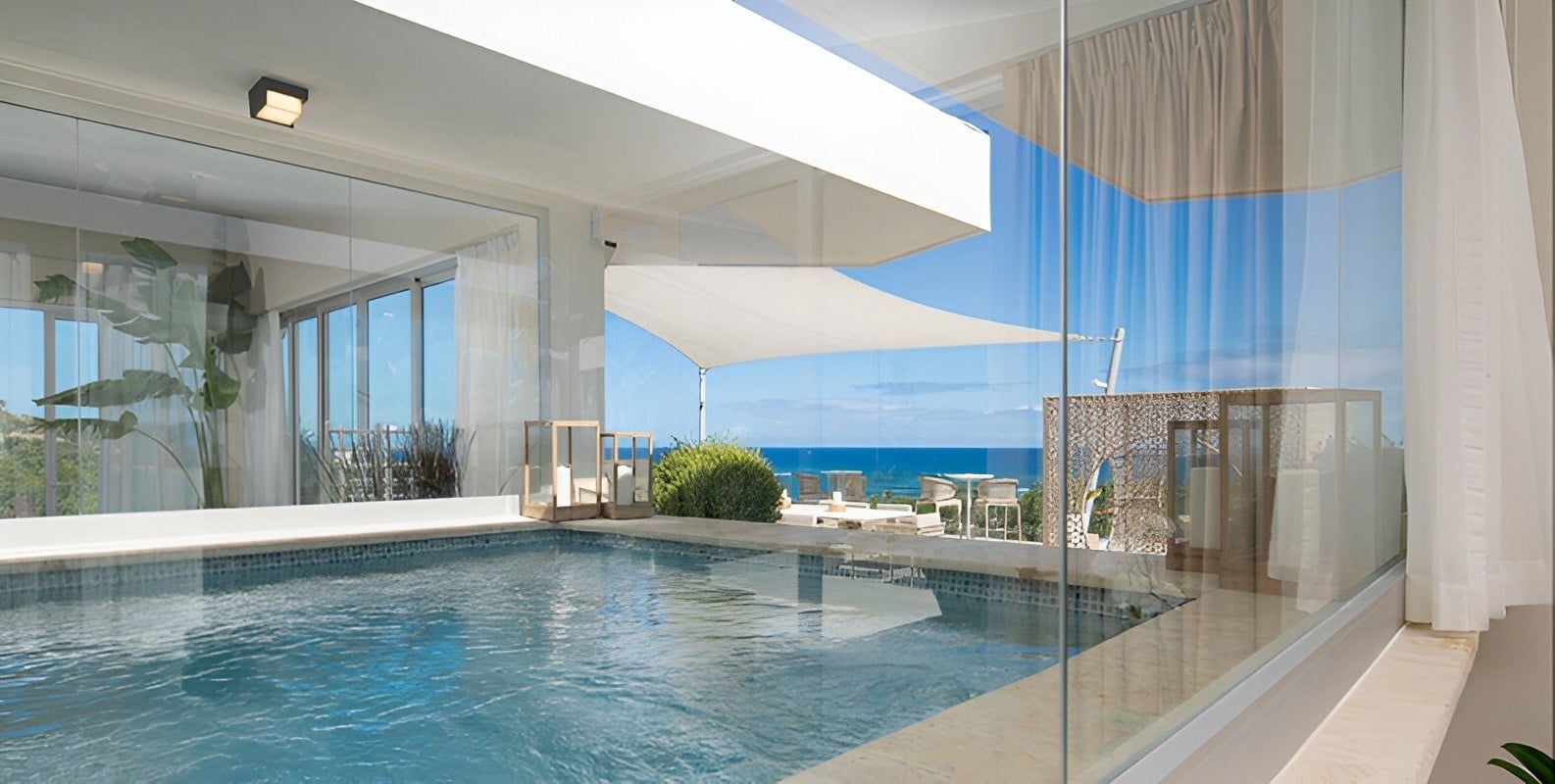 Pool with ocean view